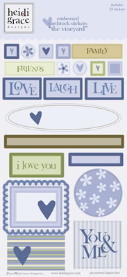 Heidi Grace - The Vineyard - Vineyard Embossed Shape Stickers  (sold in 3's)